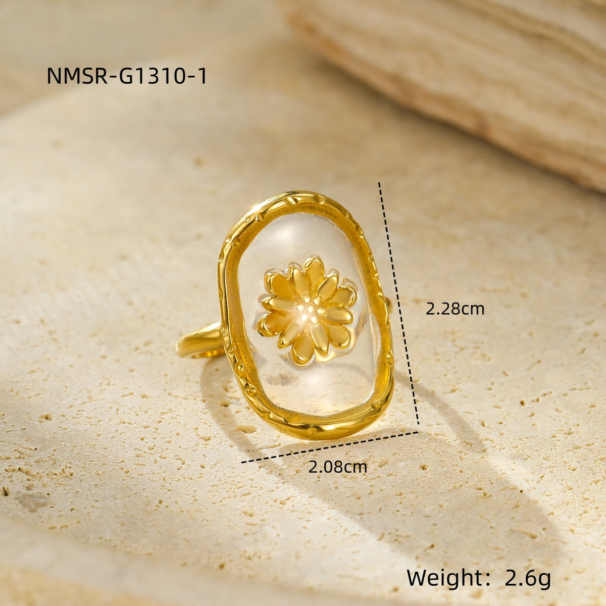 Wholesale  stainless steel ring female everlasting flower glue ring