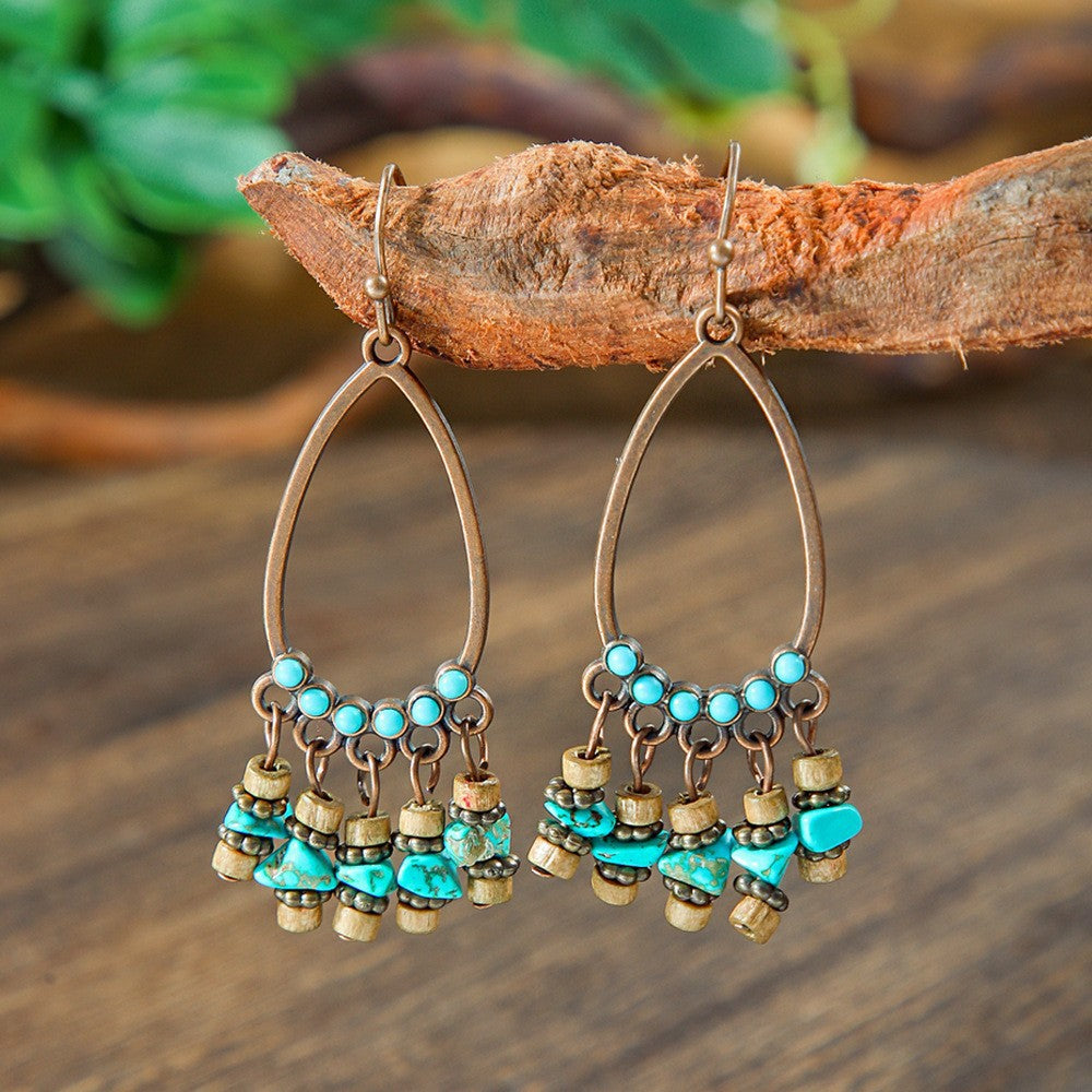 Wholesale Bohemian Tassel Earrings,  Handmade Beaded Alloy Earrings for Seaside Vacations,  Trendy Jewelry Accessory