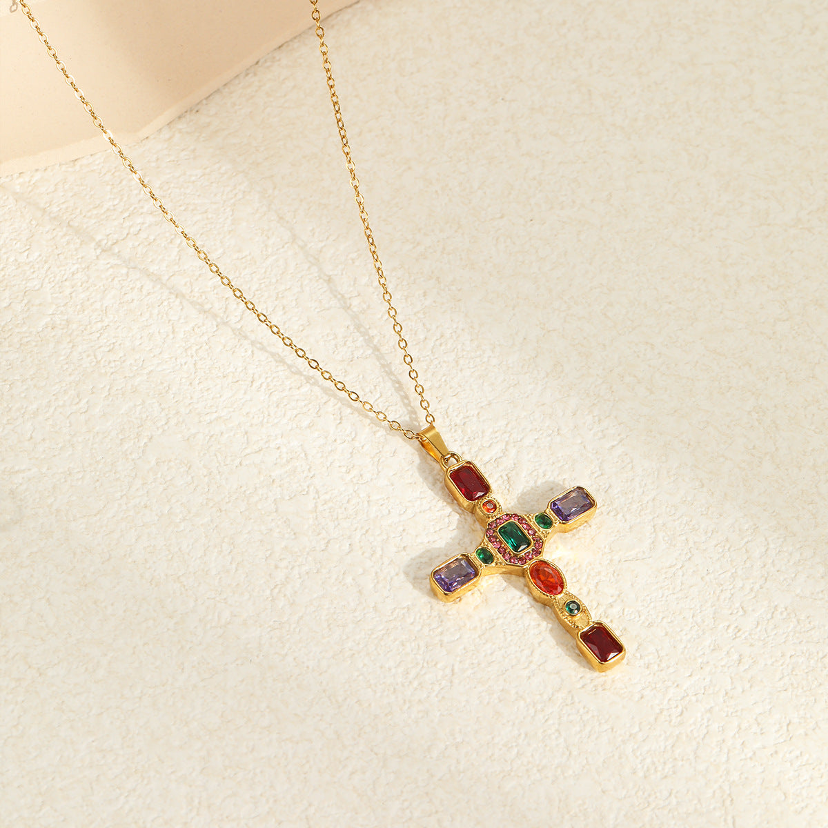 Wholesale  Retro Style Cross Stainless Steel Necklace