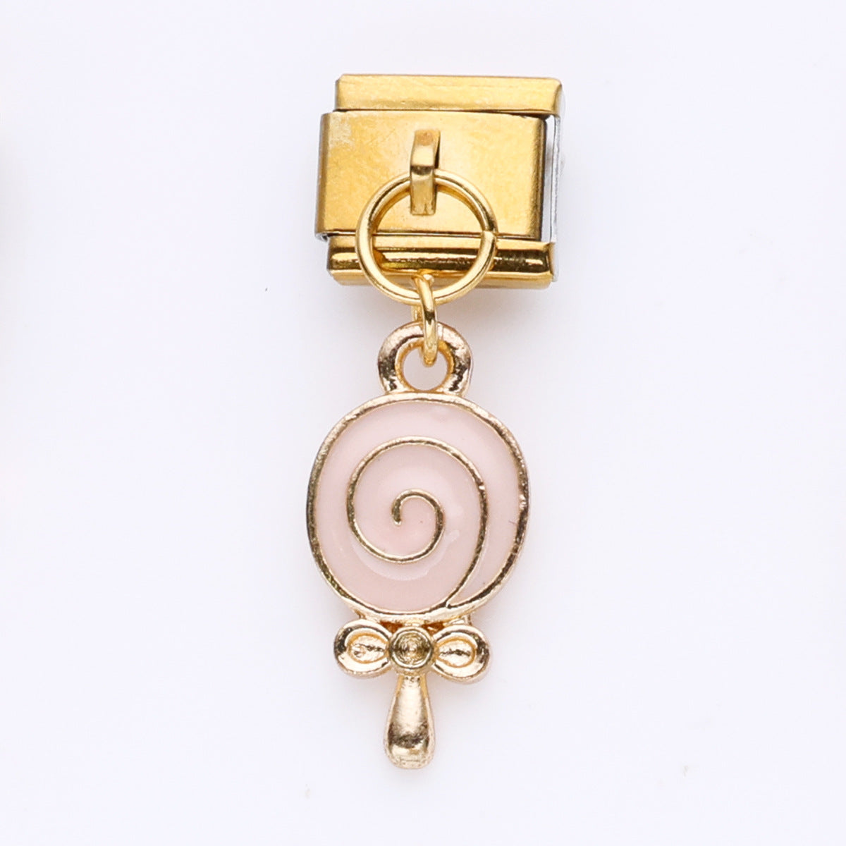 Wholesale 10pcs Italian Charm Bracelet 9mm DIY Splicing Pink Series Stainless Steel Composable Bracelet