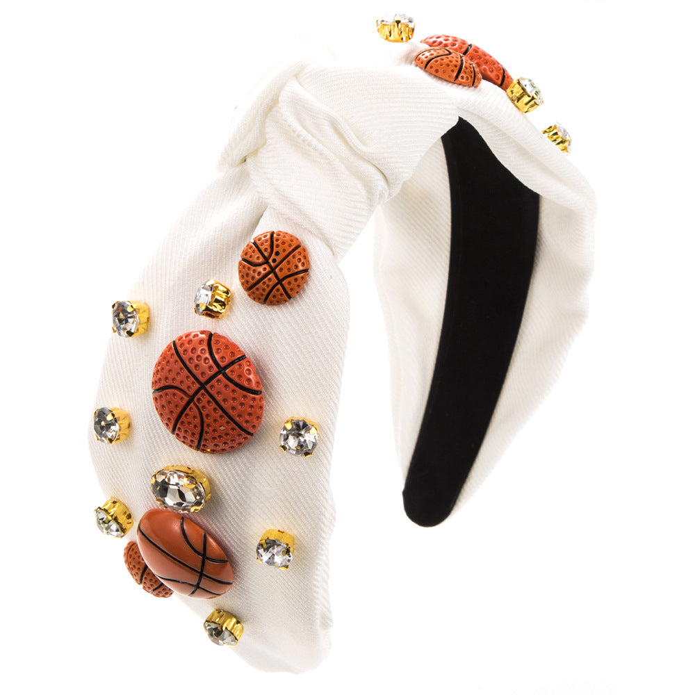 Wholesale Sports Style Basketball, Football, Baseball Fabric with Diamond Hairbands ACC-HD-HM004