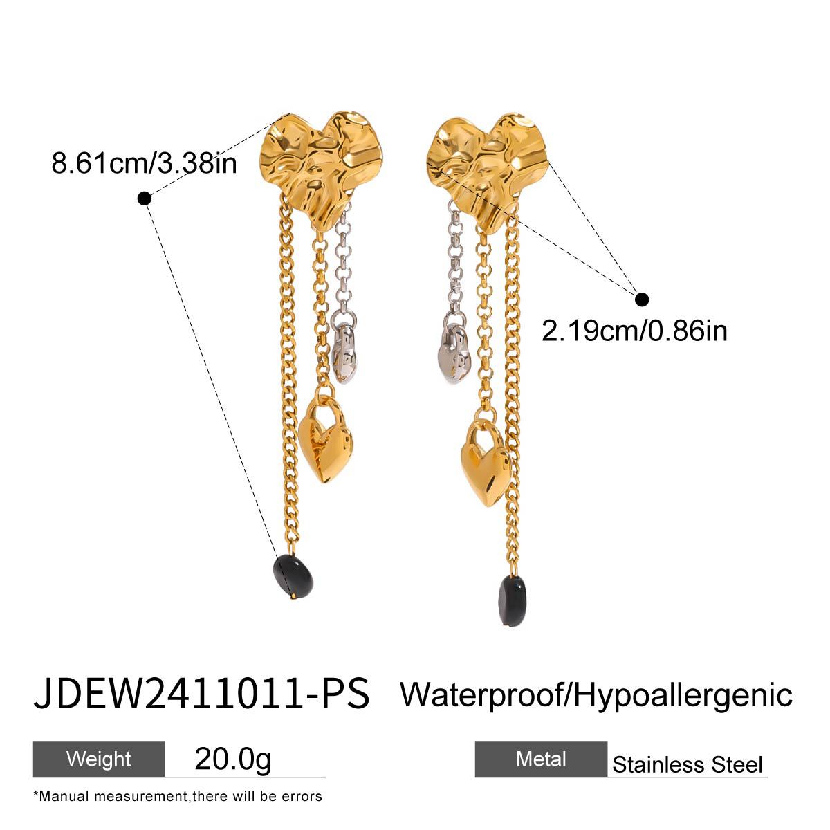 Wholesale 18k gold stainless steel gold and silver color matching love  earrings