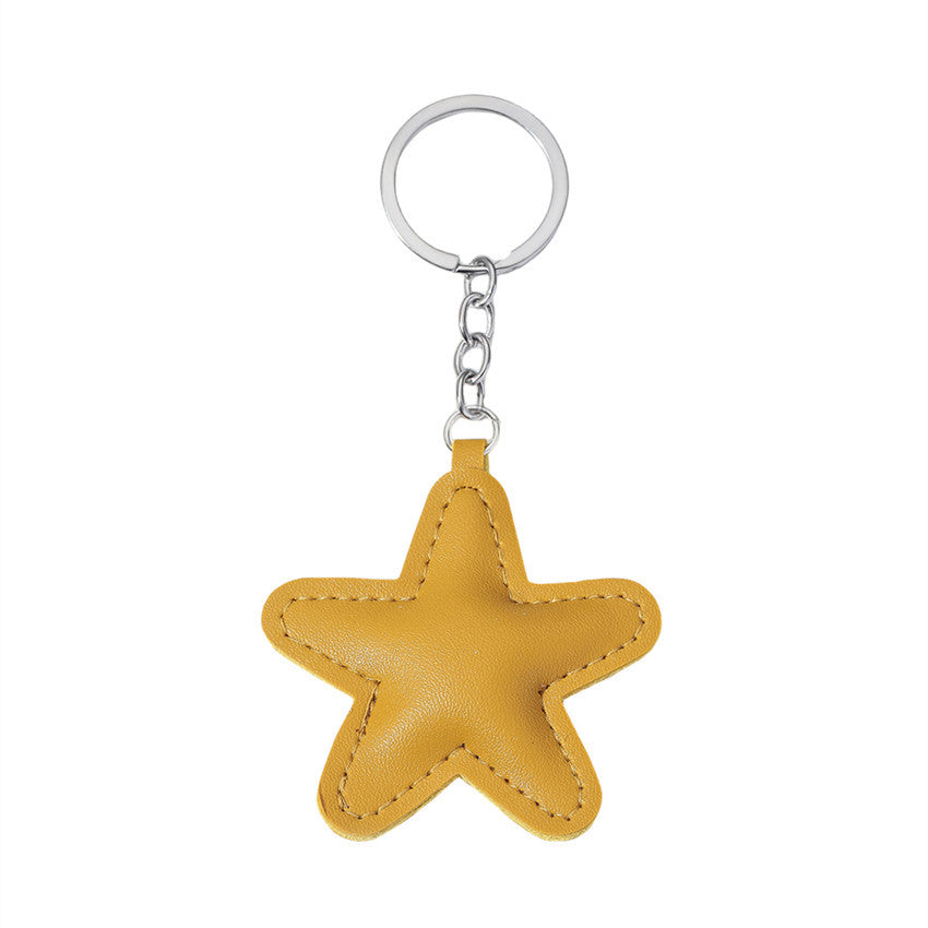 Wholesale Colorful Five-pointed Star Keychain PU Cotton Filled Star Car Keychain
