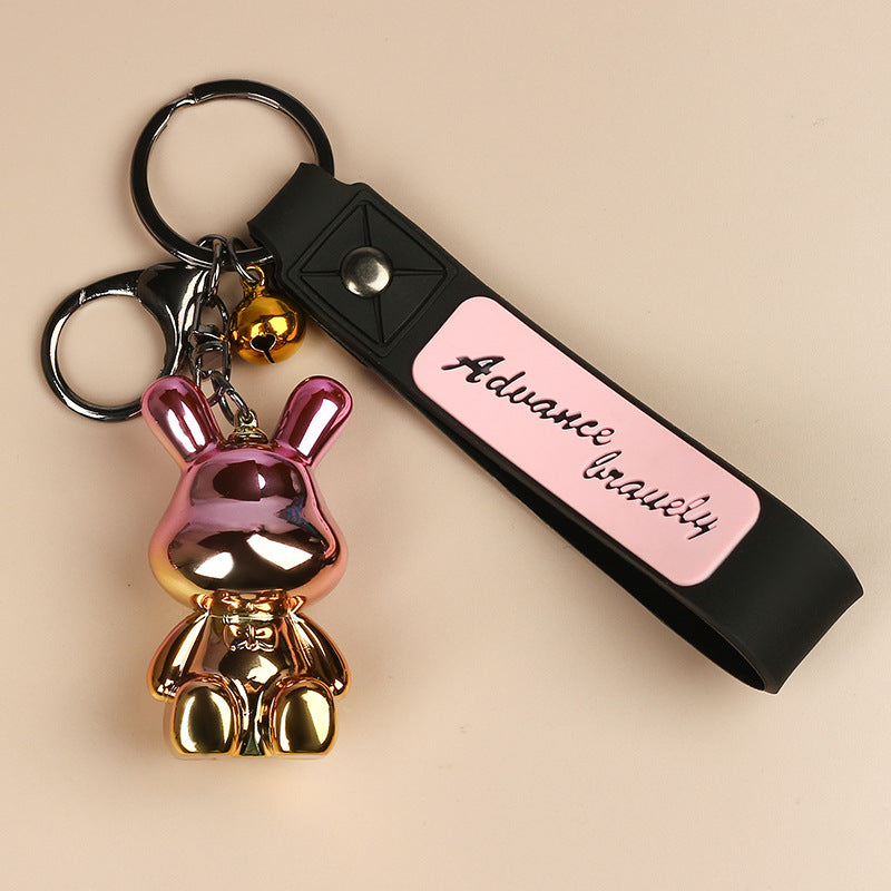 Wholesale Cartoon Gradient Colorful Sitting Bunny Keychains ACC-KC-HongAo008