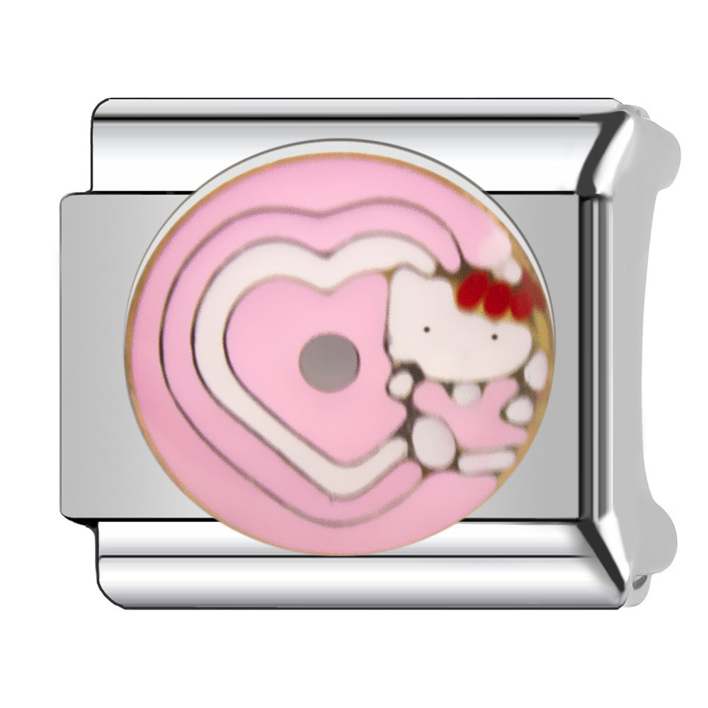 Wholesale  Italian Charm Bracelet 9mm DIY Pink  Creative Stainless Steel Composable Bracelet