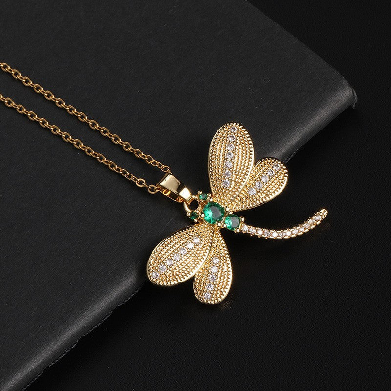 Wholesale Copper Butterfly Choker With Colorful Zircon Pendant Korean Style Trendy Fashion Accessory For Women