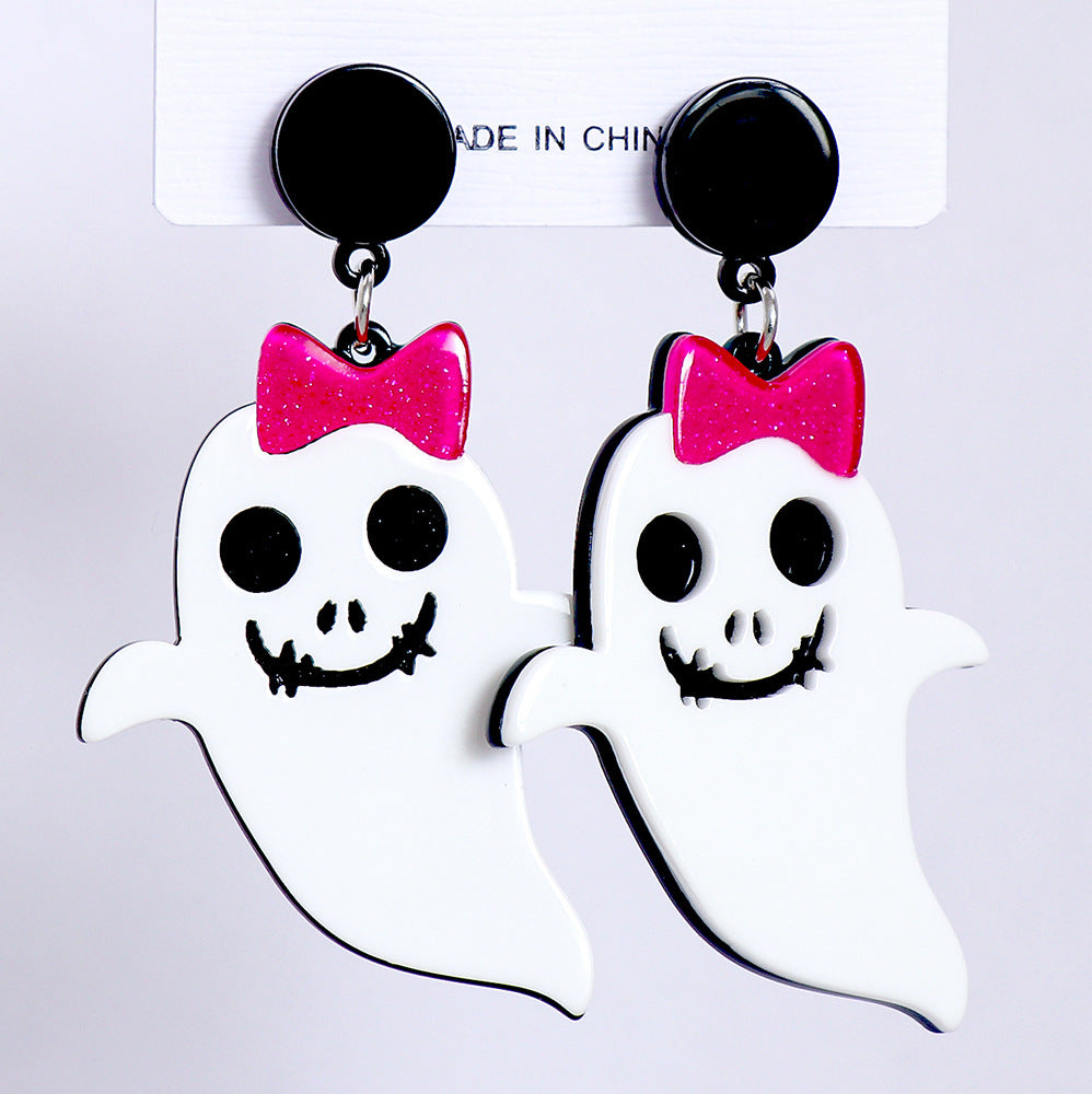 Wholesale Halloween Funny Pumpkin Acrylic Earrings ACC-ES-JuJia015