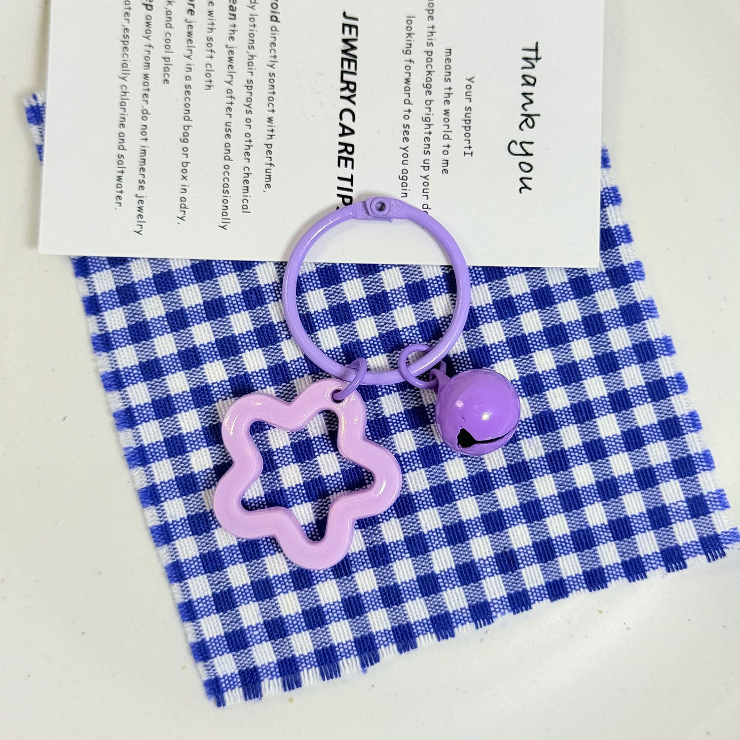 Wholesale Cartoon Star Bell Keychain Cute Pendant Bag Charm Plastic Resin Gift