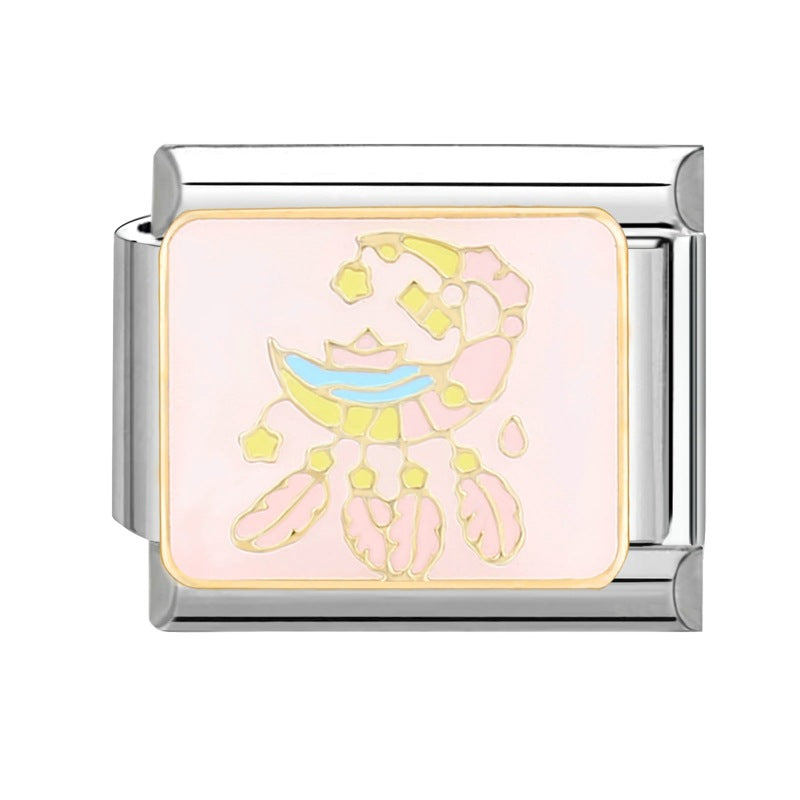 Wholesale Italian Charm Bracelet 9mm DIY Splicing Removable Plant Castle Stainless Steel Composable Bracelet