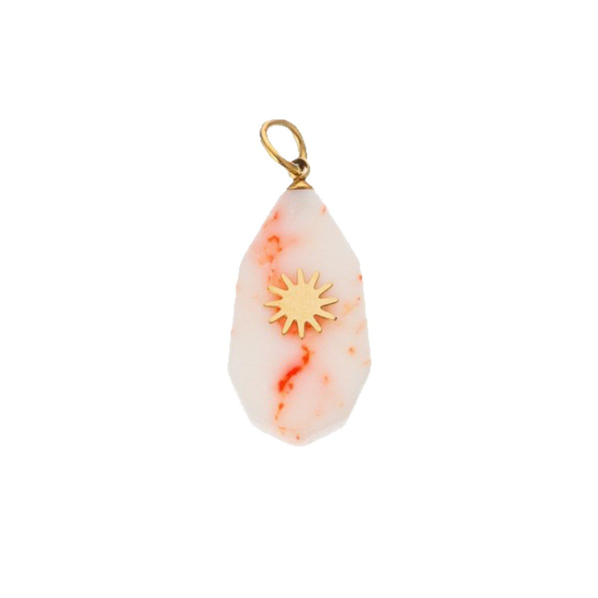 Wholesale 18K Gold Plated Imitation Stone Green Sun Ray Charm DIY Bag Keychain Accessory