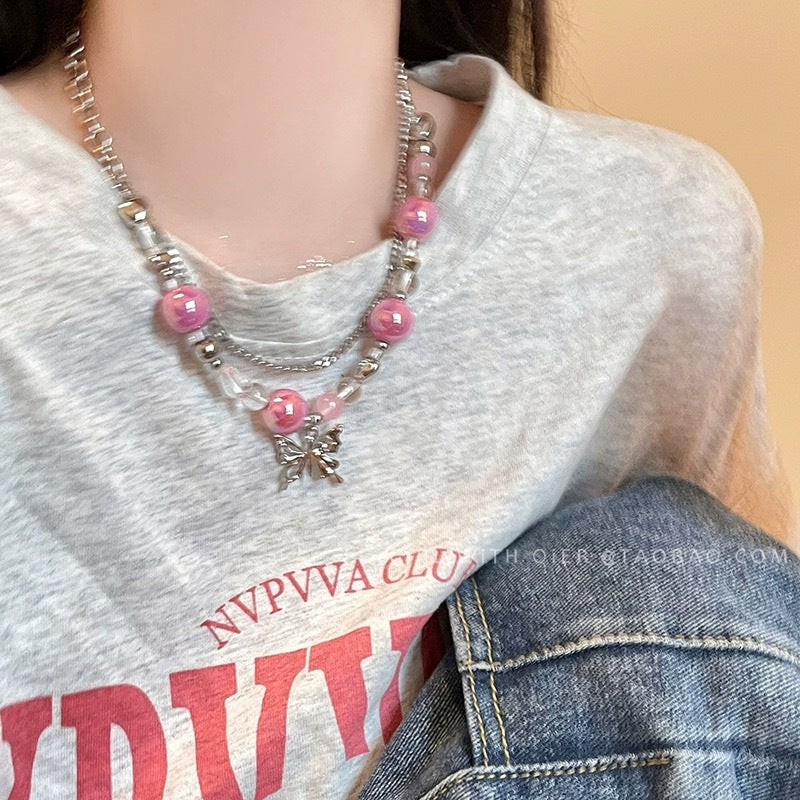 Wholesale  Color Shell Peach Heart Necklace