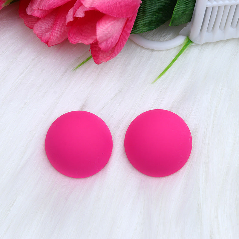 Wholesale 12 Color Round Circle Stereo Spray Paint Earrings