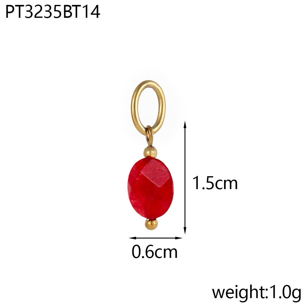 Wholesale DIY pendant accessories 14 color natural stone accessories