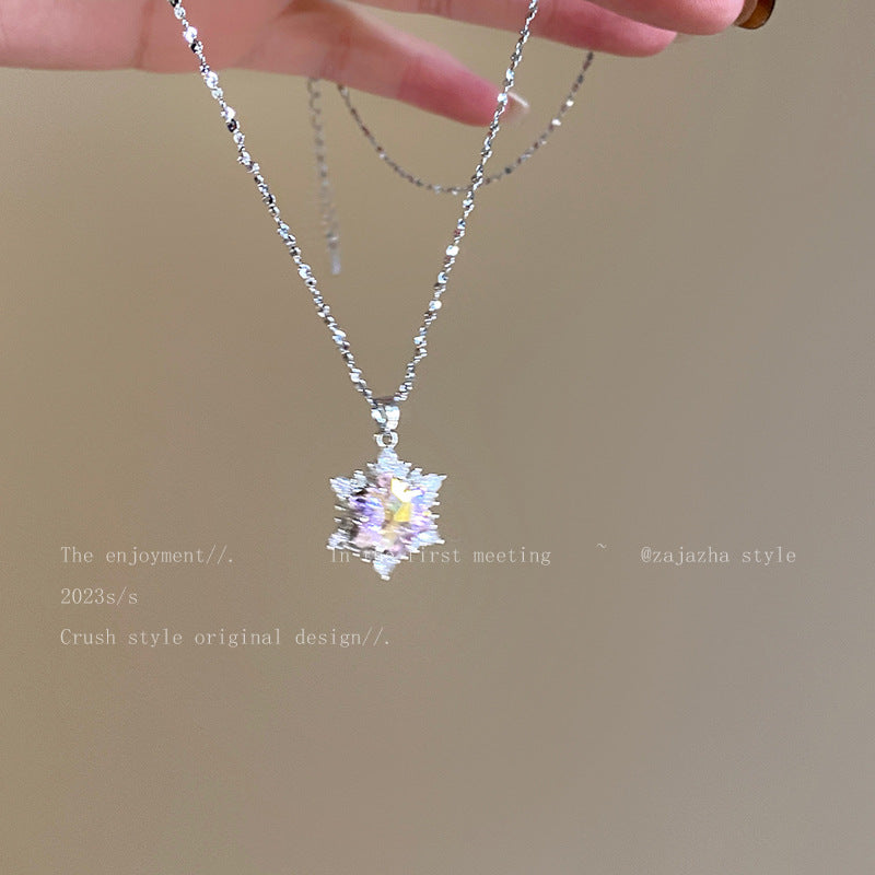Wholesale Snowflake Zircon Autumn and Winter Necklace