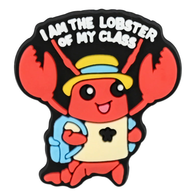 Wholesale Random 100pcs  creative phrase series  PVC Soft Rubber Shoe Buckle Decoration