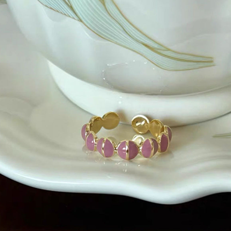 Wholesale French retro colorful zircon ring