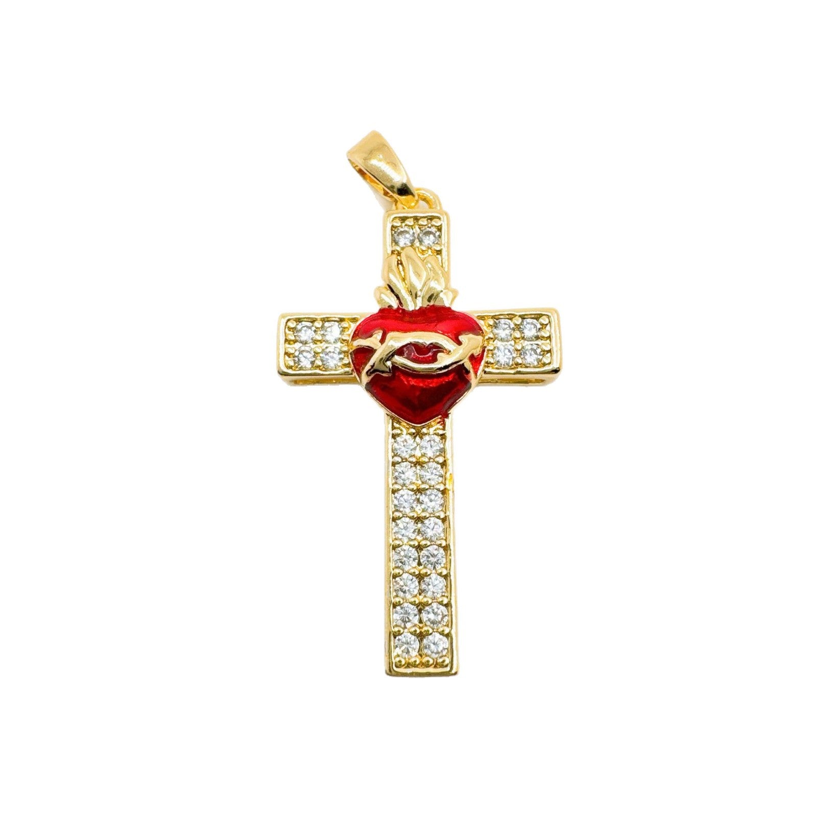 Wholesale Gold Plated Zircon Cross Necklace,  Sweet Cool Wind Style Fashion Jewelry Accessory for Women