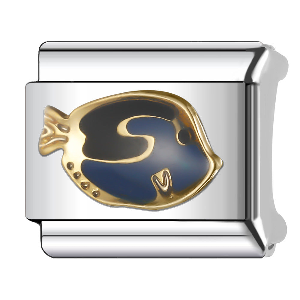 Wholesale Italian Charm Bracelet 9mm DIY Splicing Cute Pet Series Stainless Steel Composable Bracelet