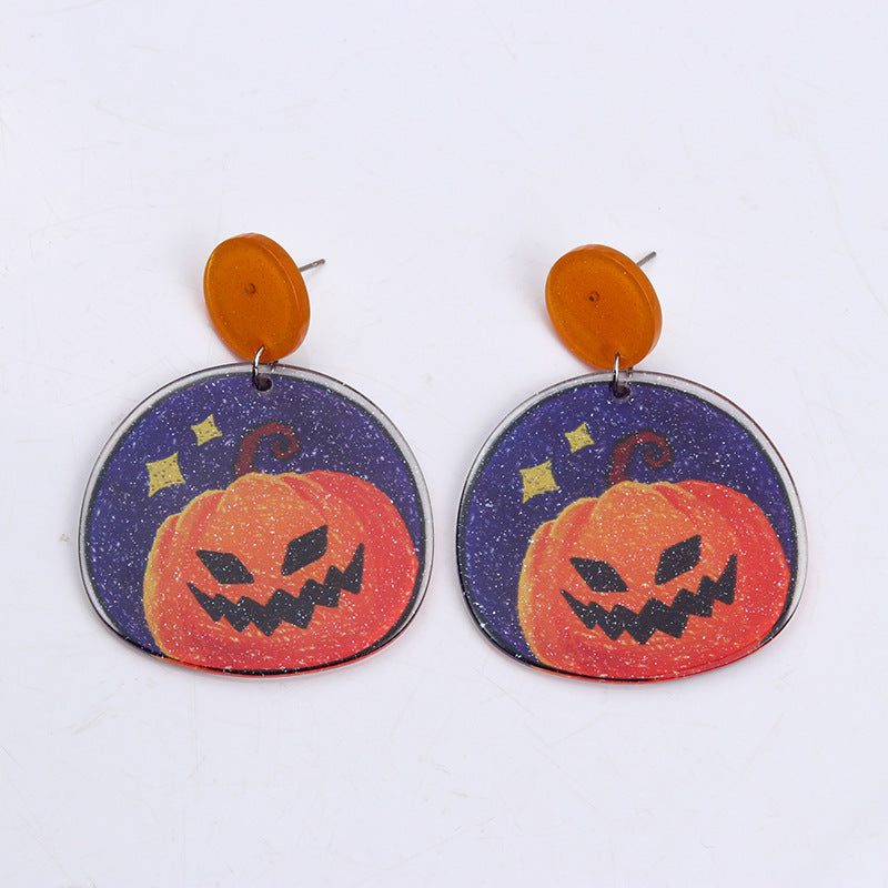 Wholesale Halloween square stud acrylic earrings