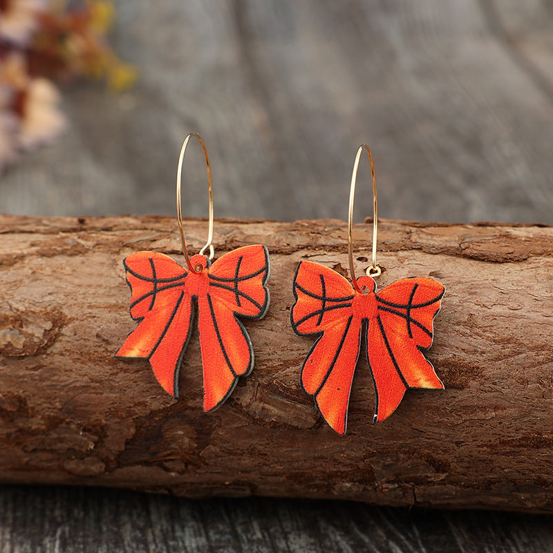 Wholesale Bow Rugby Acrylic Earrings