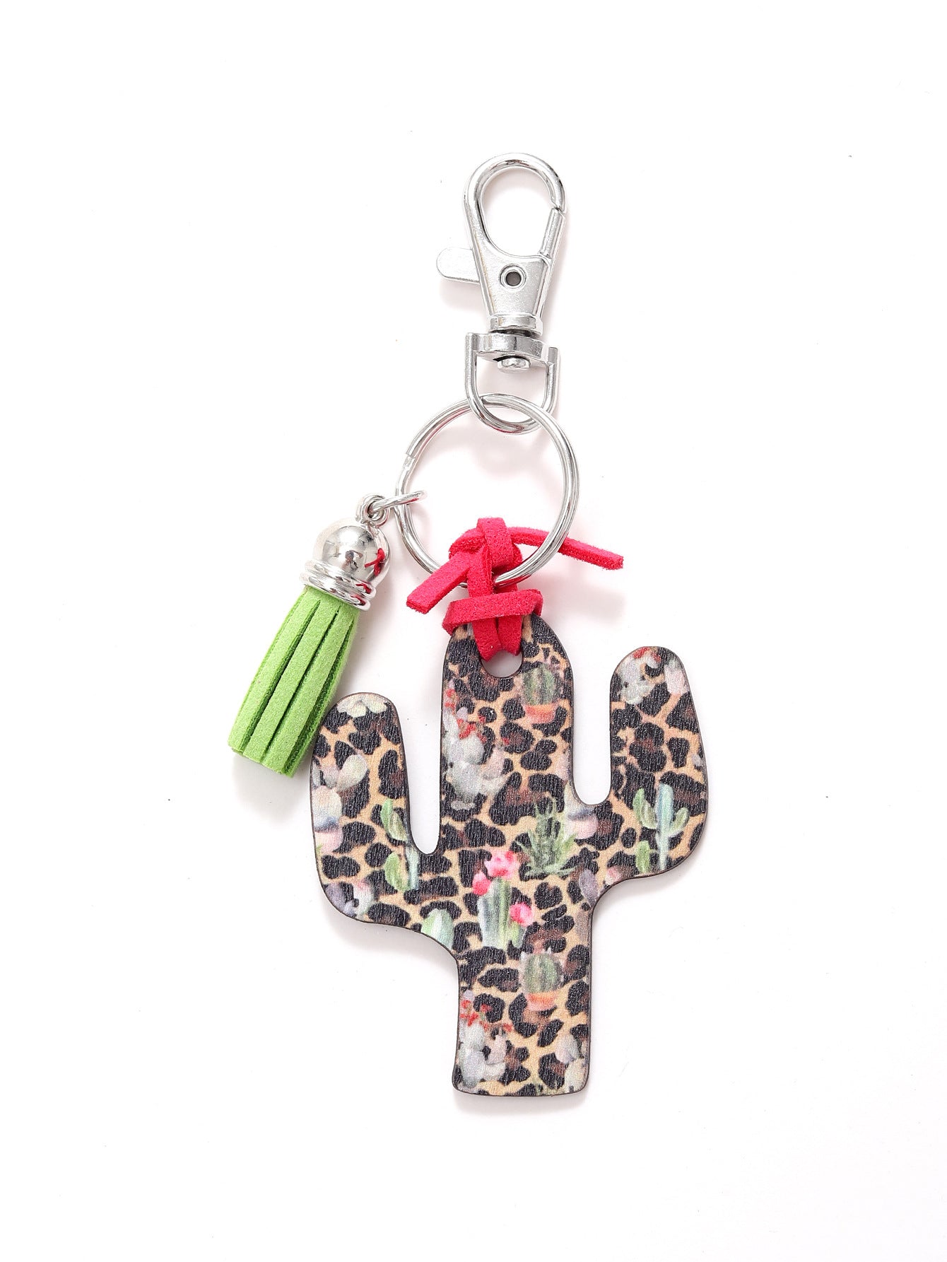 Wholesale Wooden Cactus Keychain Leopard Flower Rainbow Sunflower Keychains