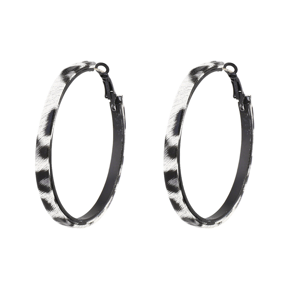 Wholesale exaggerated design leopard print hoop earrings unique trend earrings