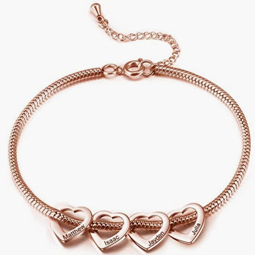 Wholesale  Adjustable Anklet Bracelet Stainless Steel Heart-Shaped