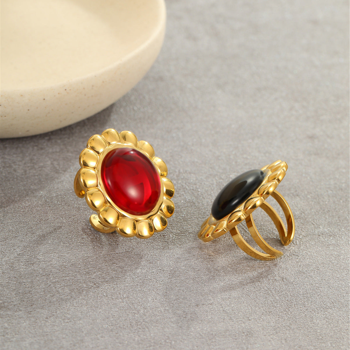 Wholesale  Stainless Steel Ring Retro Light Luxury Ring Jewelry