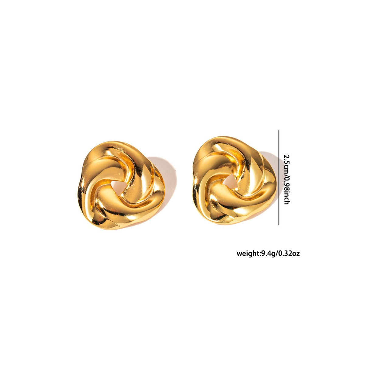 Wholesale Vintage Titanium Steel Wrinkle Texture Earrings