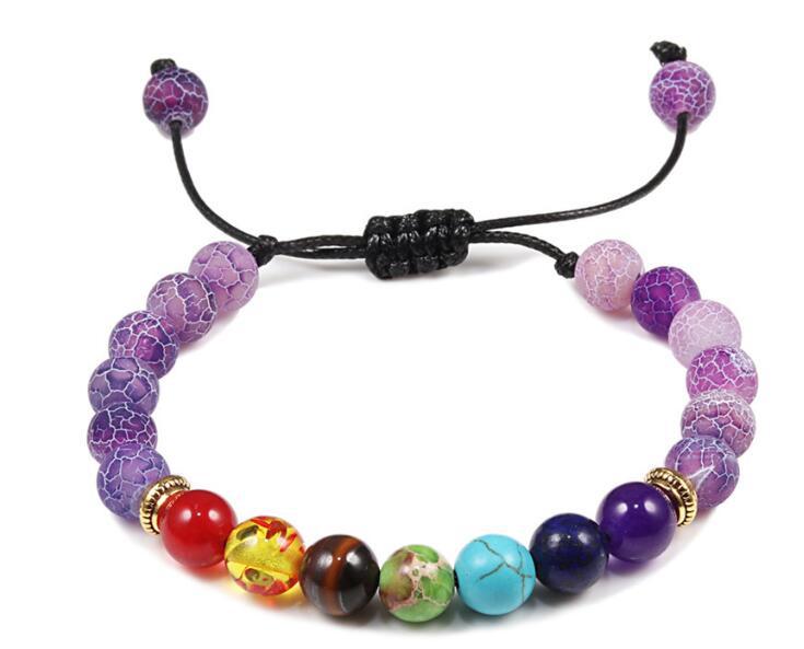 Wholesale Alloy Bracelet Colorful Volcanic Stone Turquoise Tiger Eye Yoga Braided Bracelet ACC-BT-zhixiang001