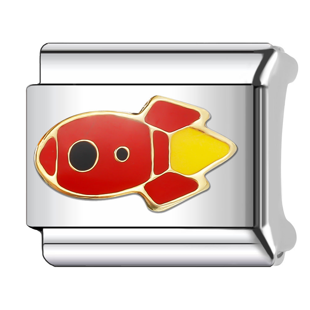 Wholesale Italian Charm Bracelet 9mm DIY Splicing Dark Style Series Stainless Steel Composable Bracelet