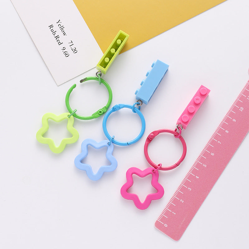 Wholesale acrylic colored five pointed star keychains ACC-KC-HuiMei012
