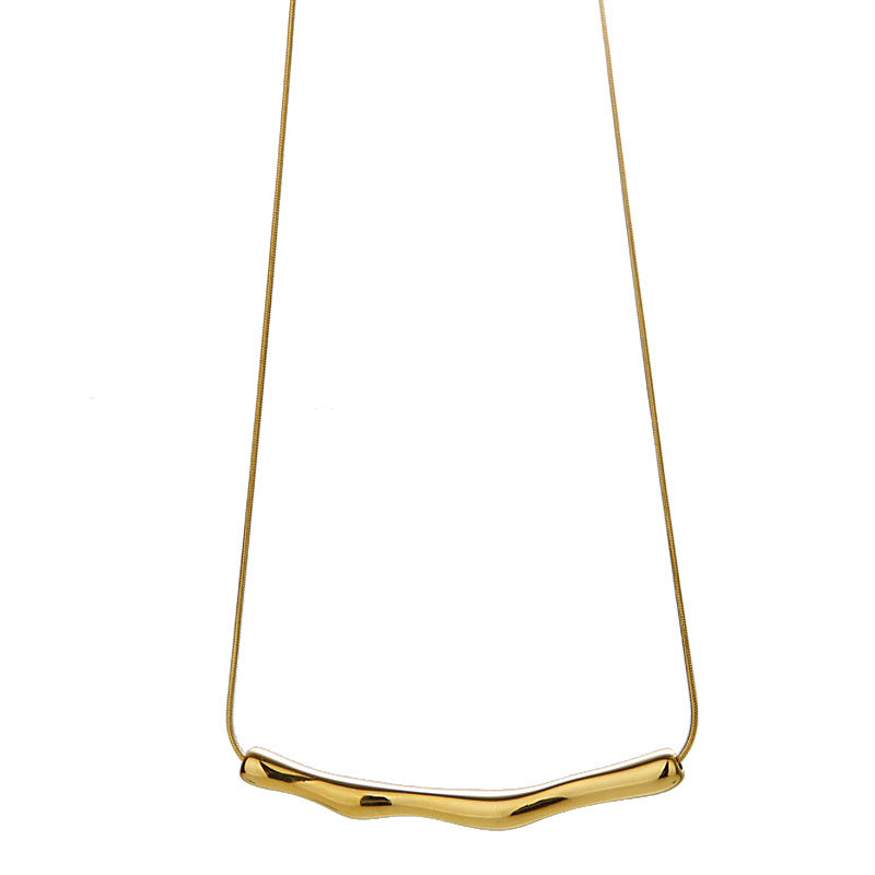 Wholesale non-fading irregular curve titanium steel necklace