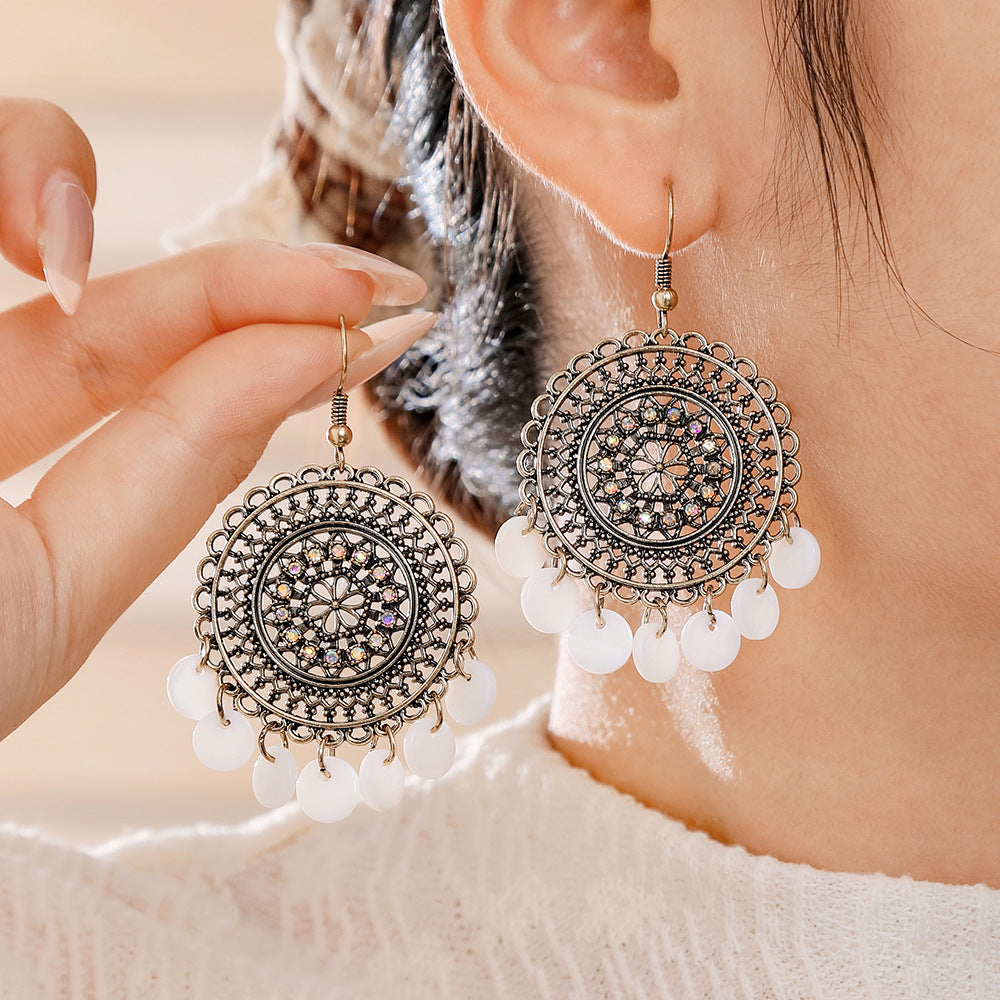 Wholesale Bohemian Ethnic Tassel Earrings Alloy Distressed Design,  Everyday Gift