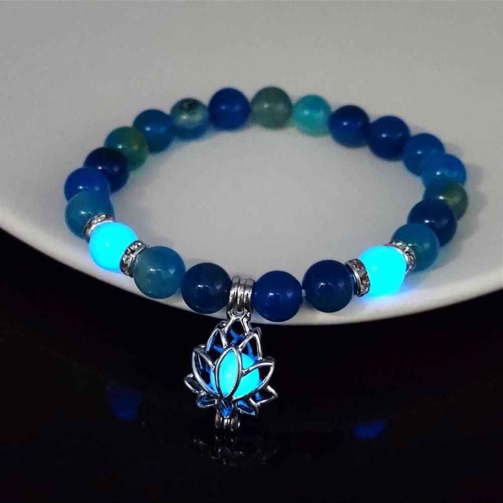Wholesale  White Turquoise Luminous Lotus Bracelet