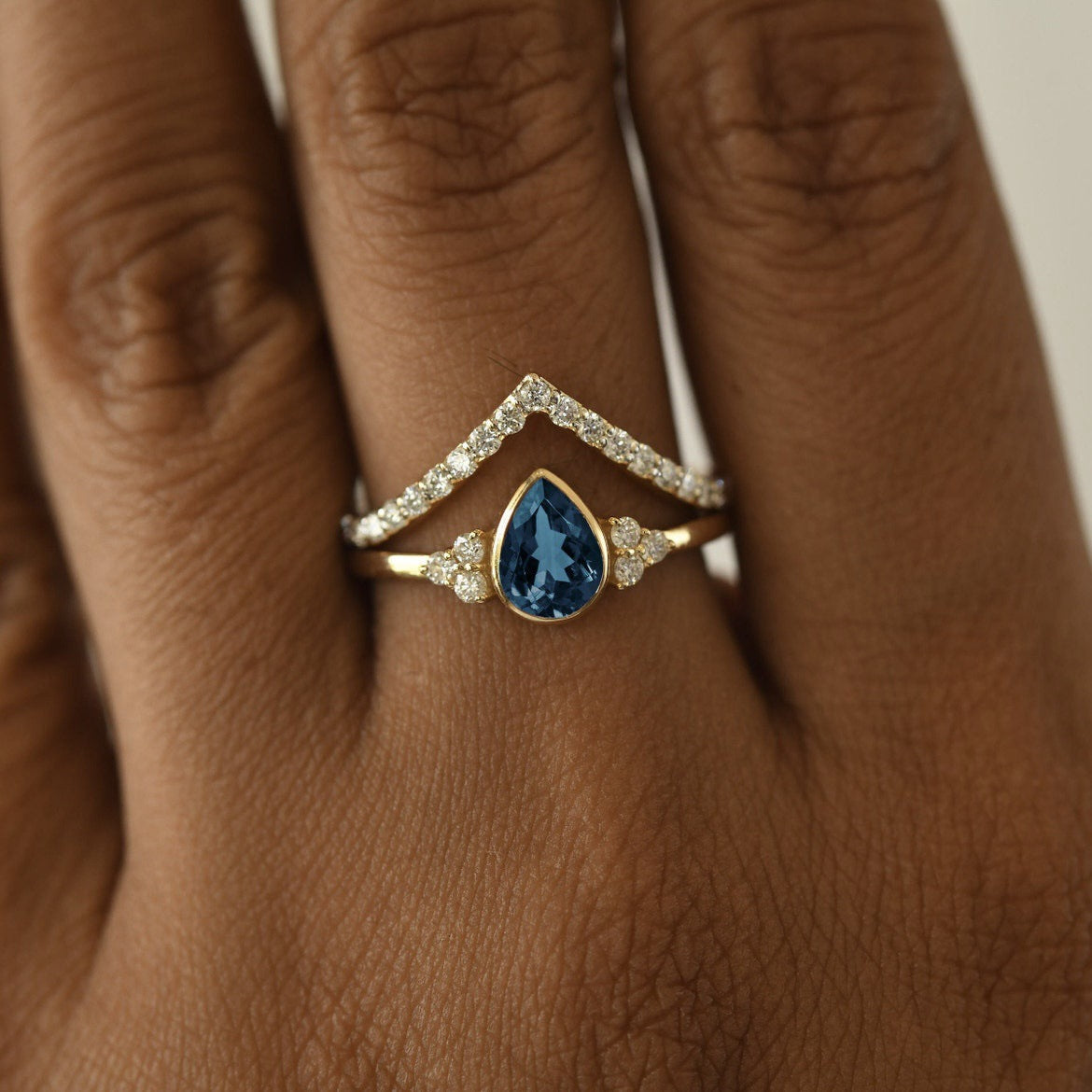 Wholesale Water Drop Gemstone Alloy Women's Rings ACC-RS-SanJie003