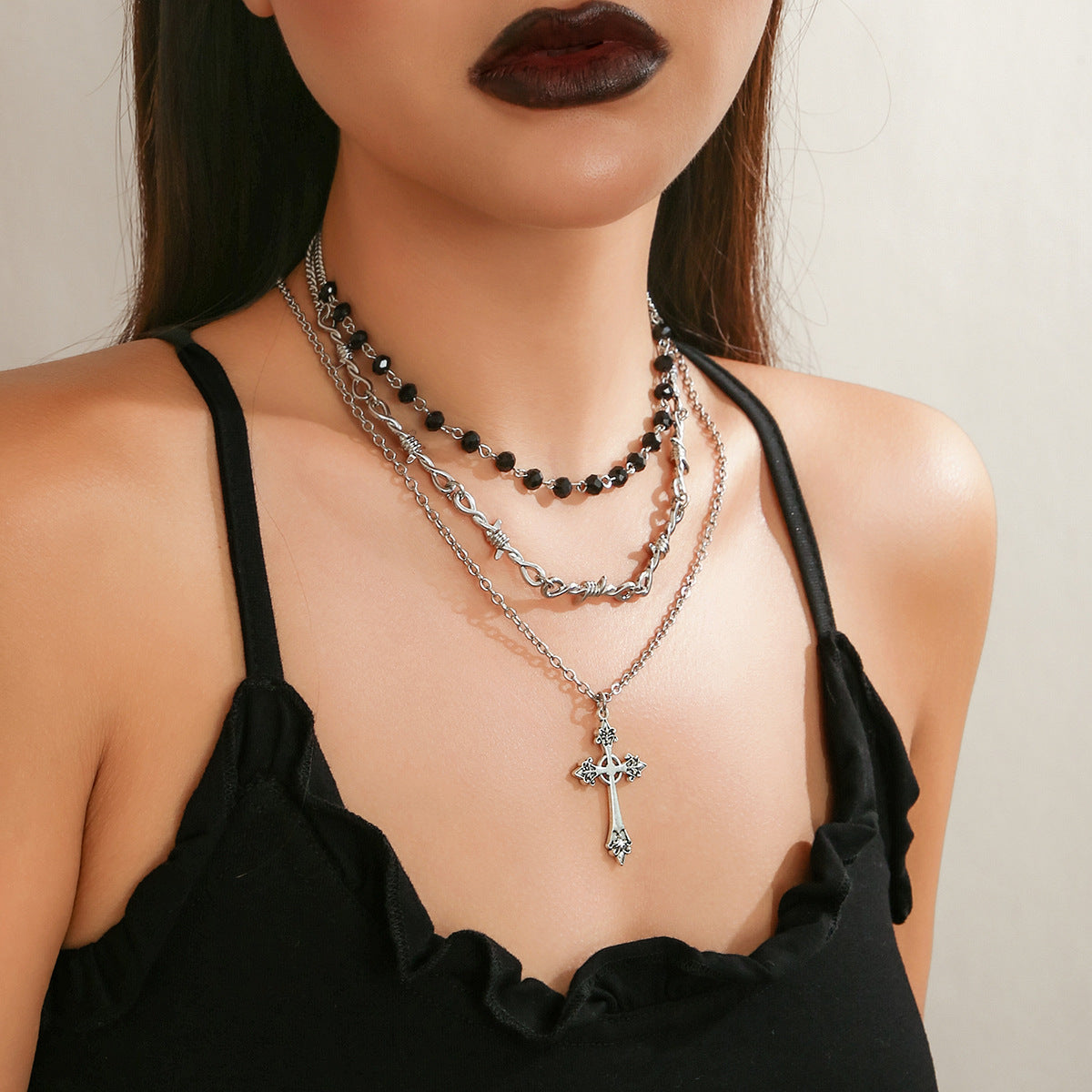 Wholesale Halloween Cross Pendant Dark Gothic Style Necklaces ACC-NE-XueRou013