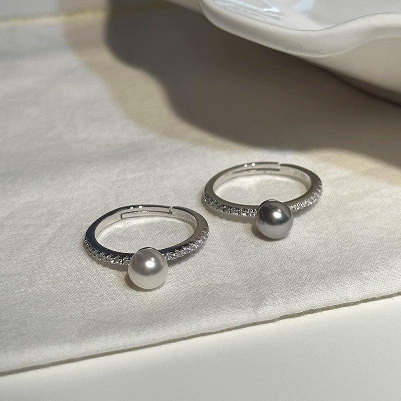 Wholesale Sterling Silver Pearl Elongated Stacking Ring
