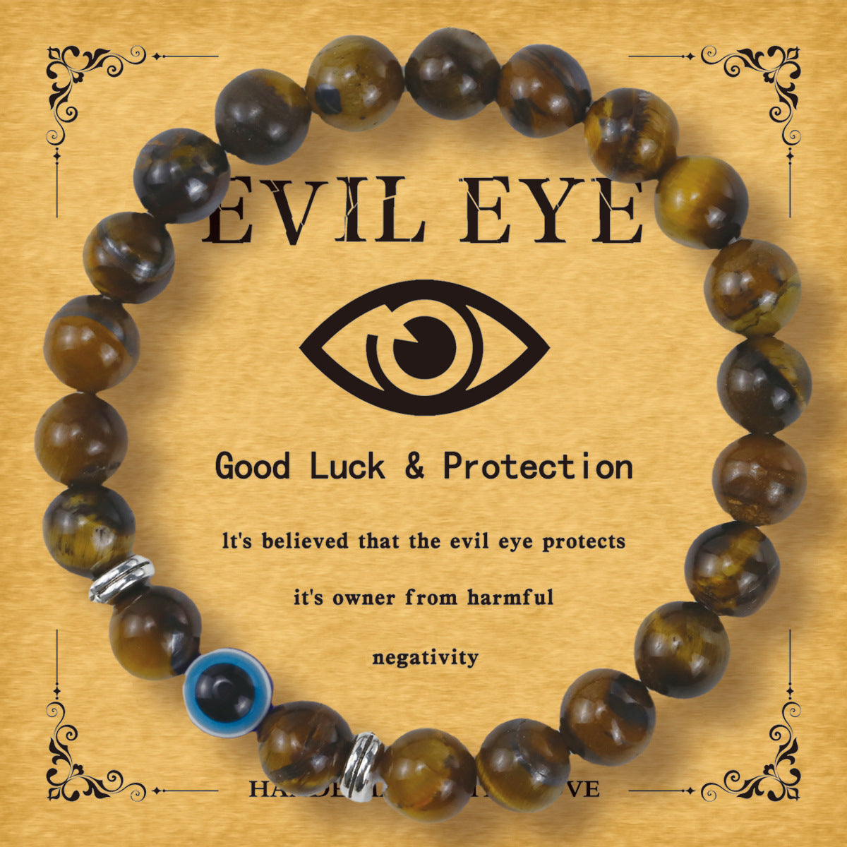 Wholesale Evil Eye Stone Bead Stretch Bracelet Fashion Accessory Gift