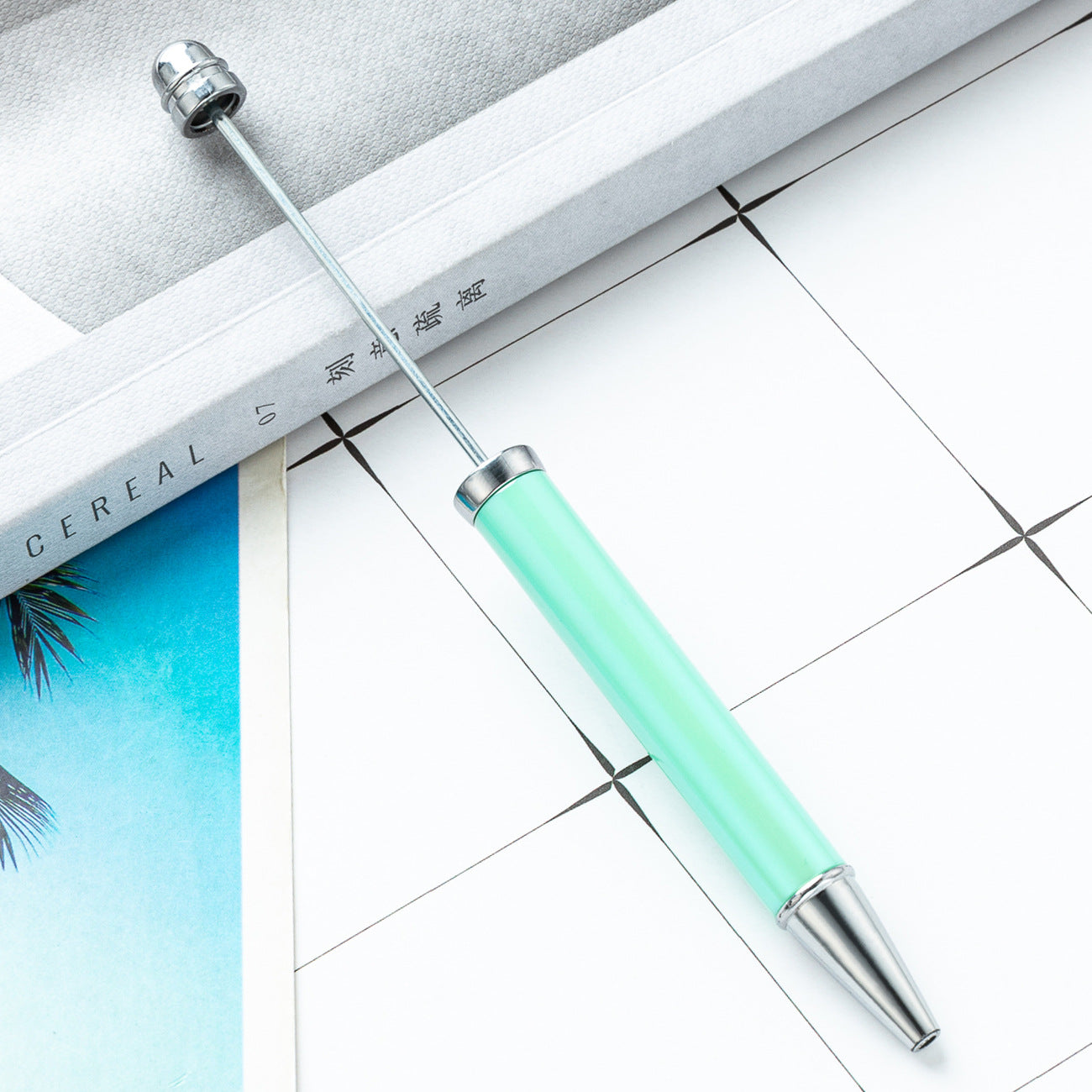 Wholesale Beadable Pens UV Electroplating Color Plastic DIY Beaded Pens Solid Color Pens