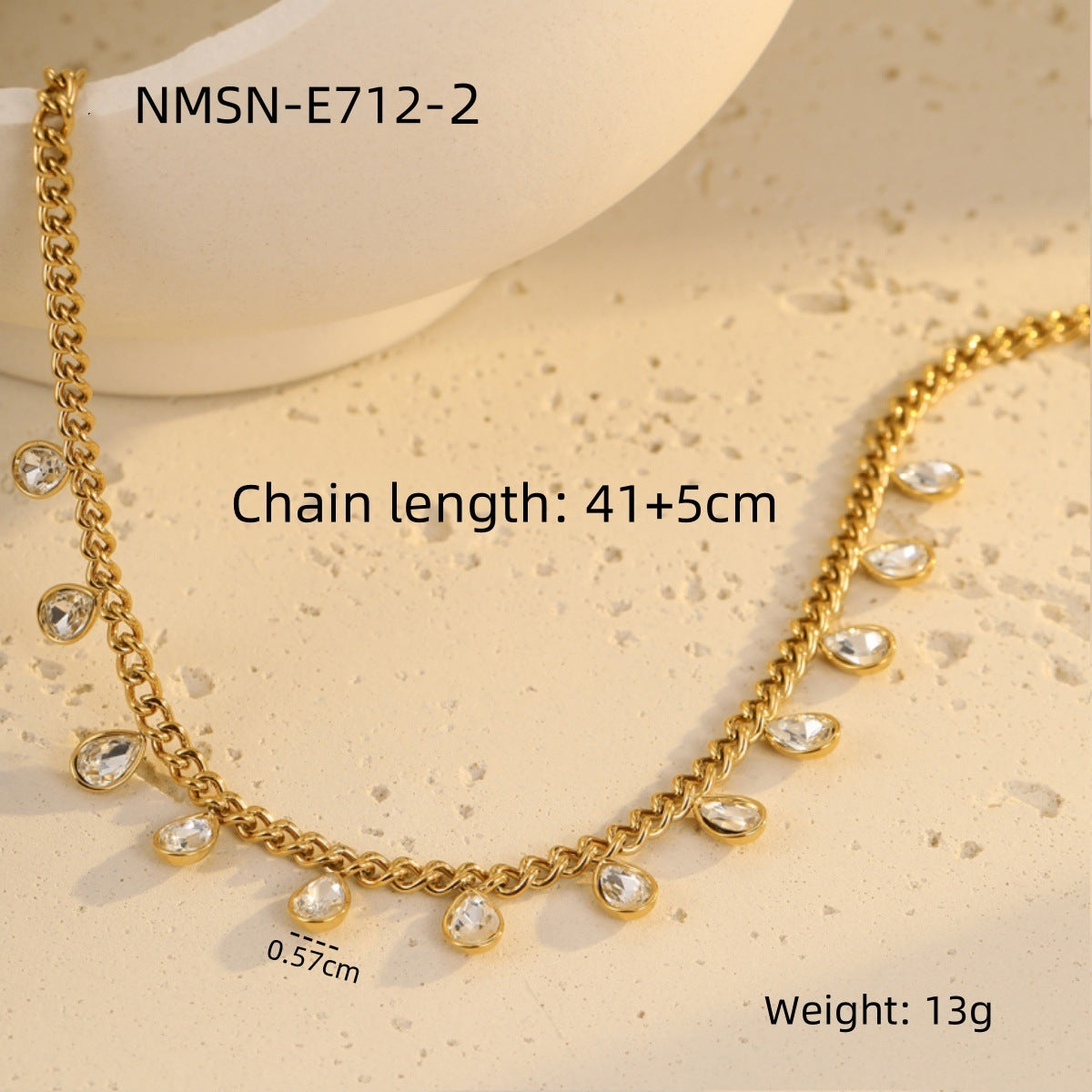 Wholesale  Stainless Steel Color Rhinestone Tassel Necklace