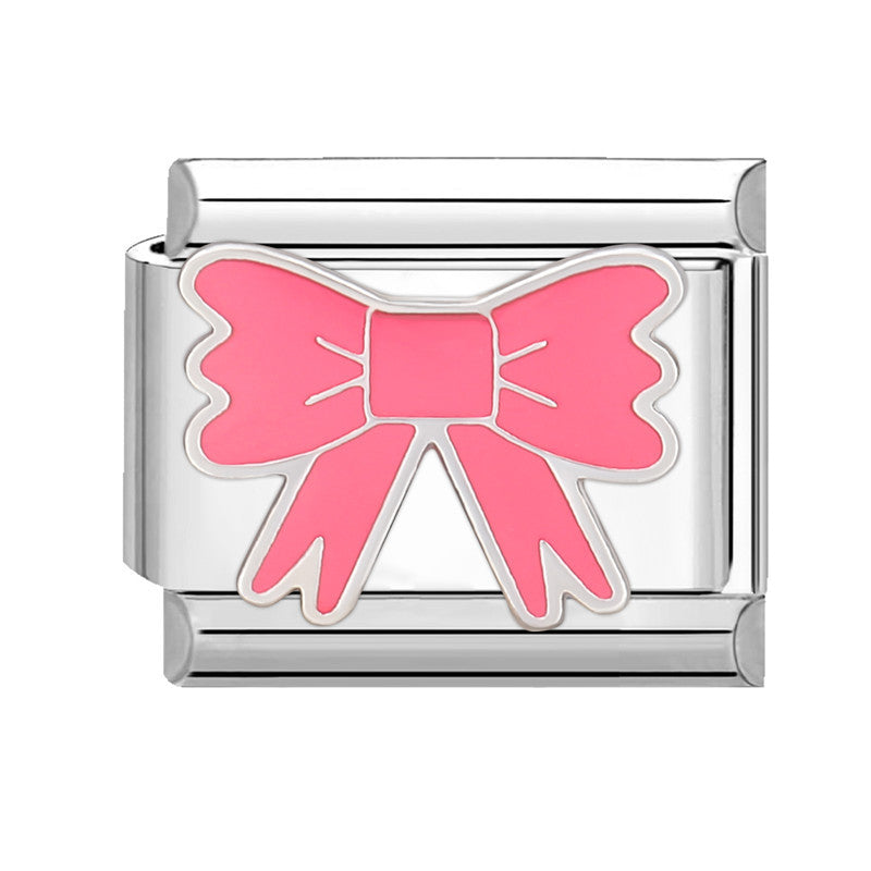 Wholesale Italian Charm Bracelet 9mm DIY Splicing Removable Pink Series Titanium Steel Composable Bracelet