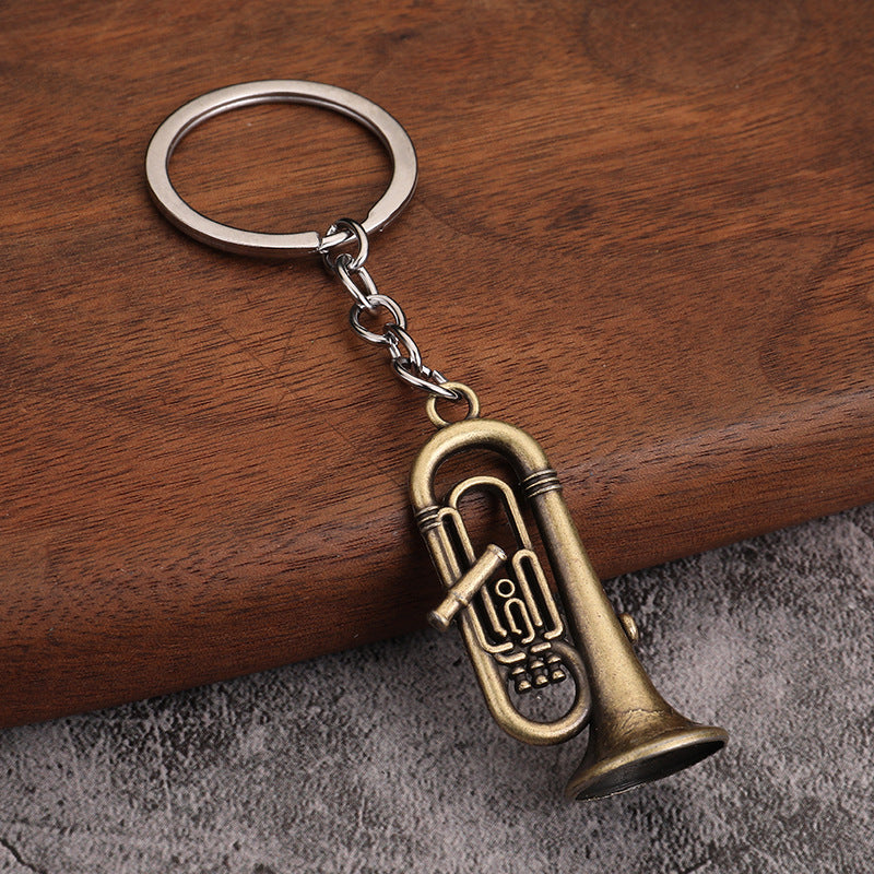 Wholesale Mini Musical Instrument Saxophone Metal Keychain