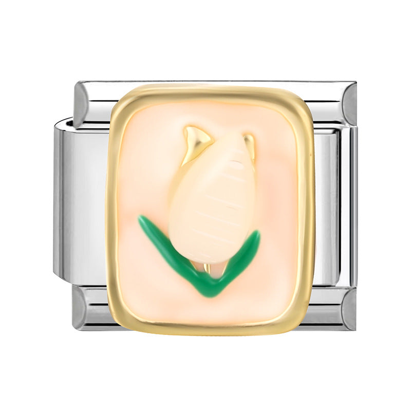 Wholesale Italian Charm Bracelet 9mm DIY Splicing Creative Pattern Stainless Steel Composable Bracelet