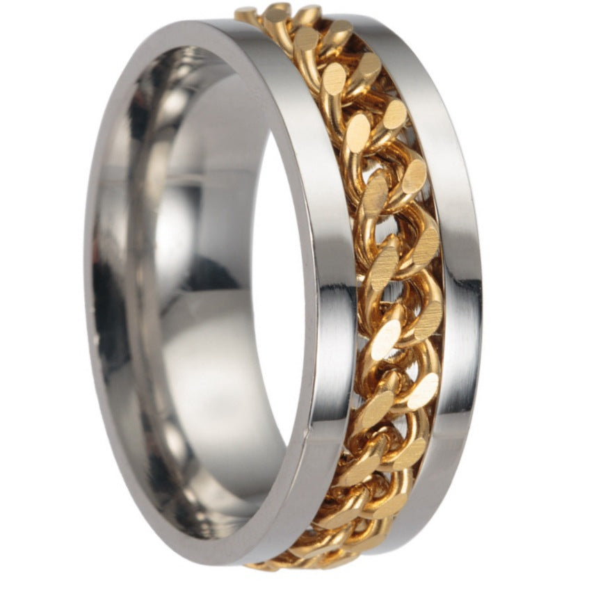 Wholesale Men's Titanium Steel Rotating  Ring