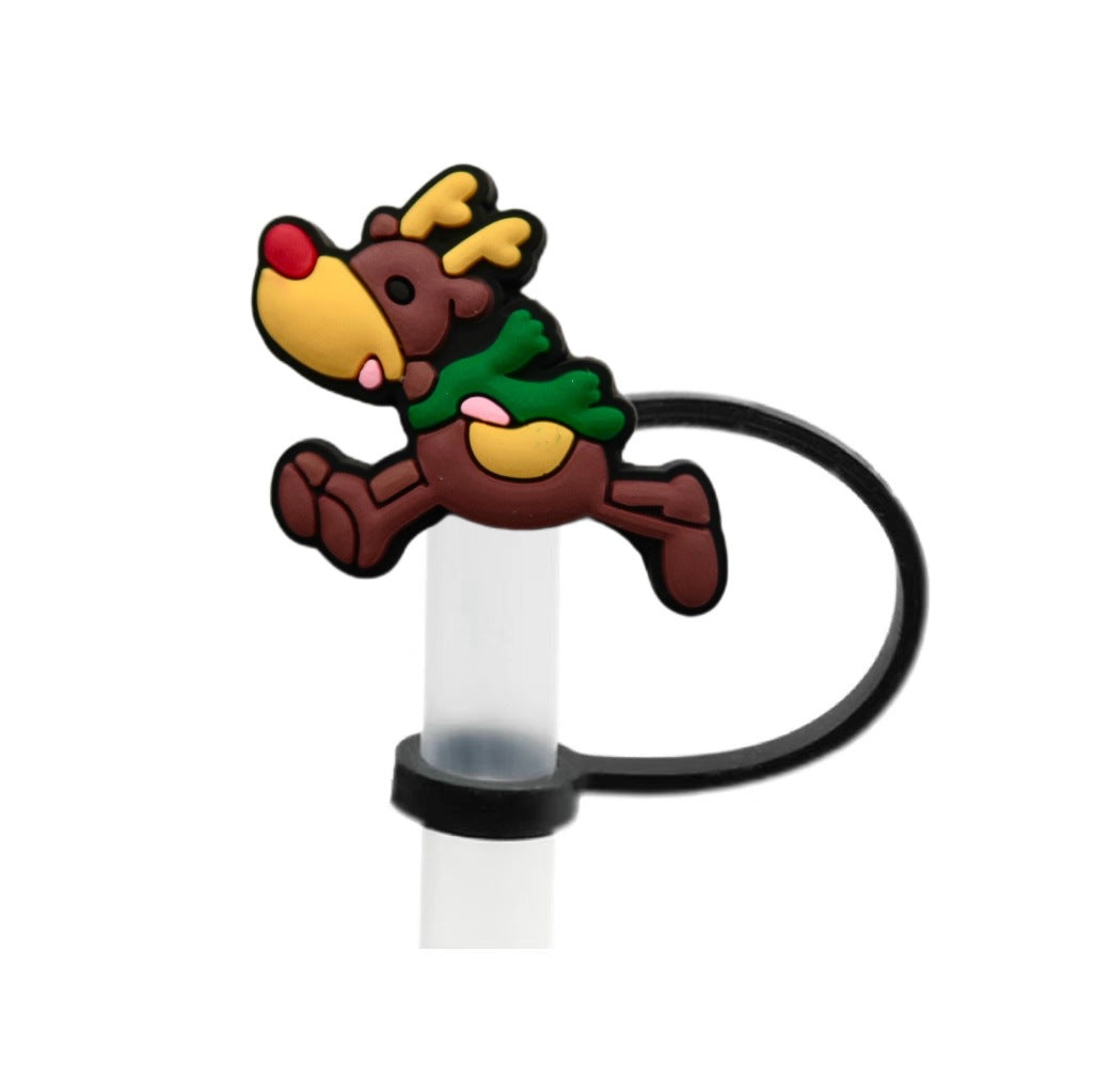 Wholesale 10pcs Christmas theme ideas 8/ 10mm Straw Cover Straw Tube Cap