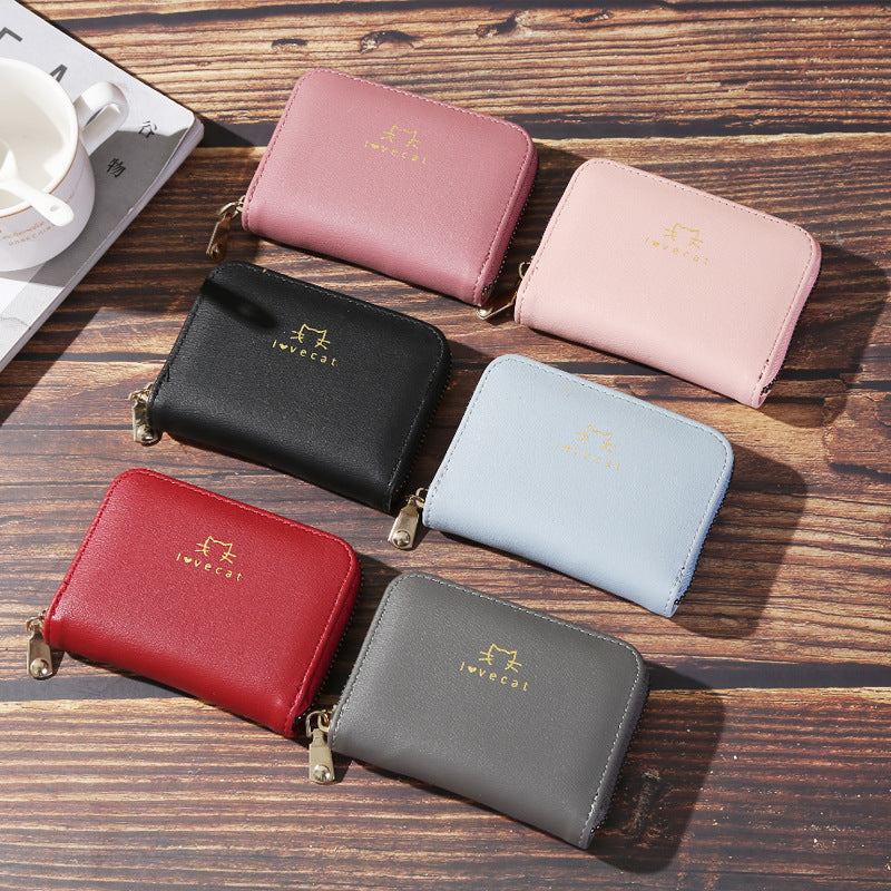 Wholesale Korean Style PU Leather Animal Print Accordion Card Holder Coin Purse Wallet For Women