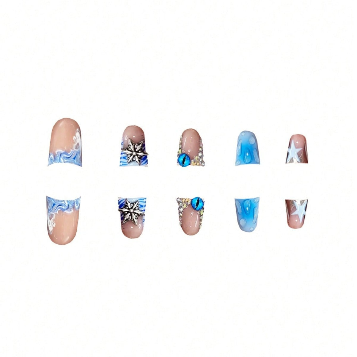 Wholesale 24 Pieces/box Ocean 3D Water Drop Nails Kits Nail Stickers