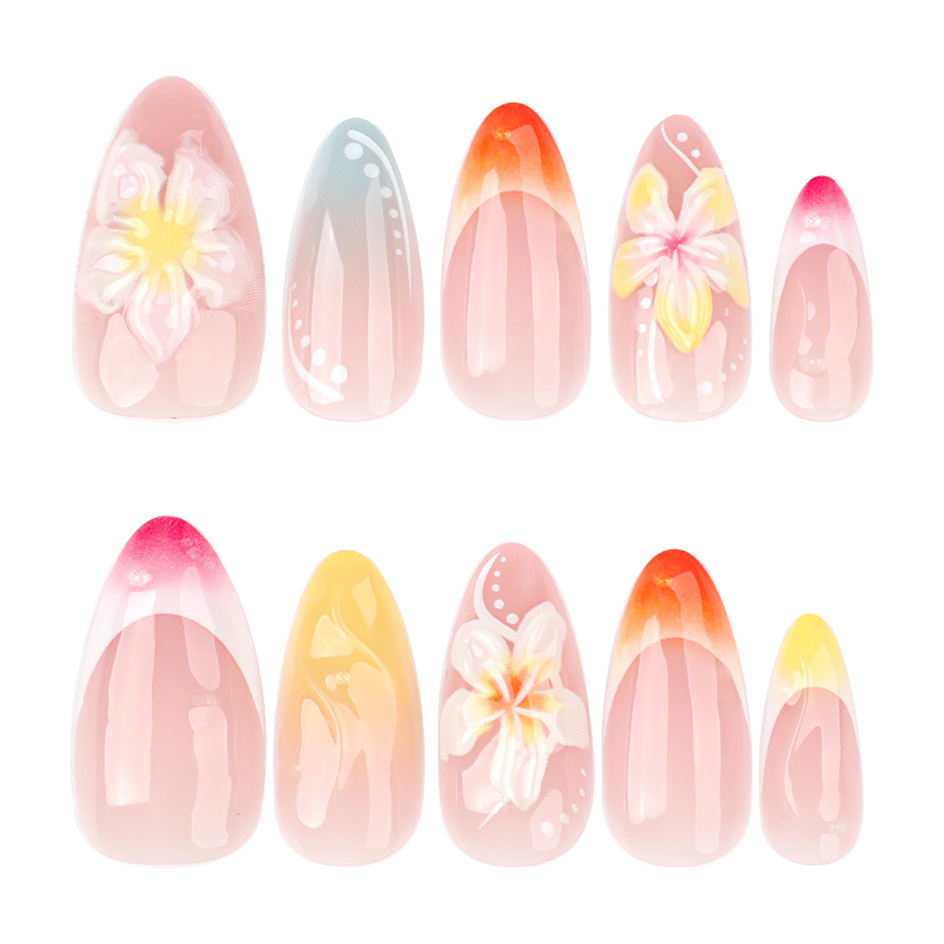 Wholesale 24 Pieces/box Colorful 3D Flower Bow Nails Kits Nail Stickers