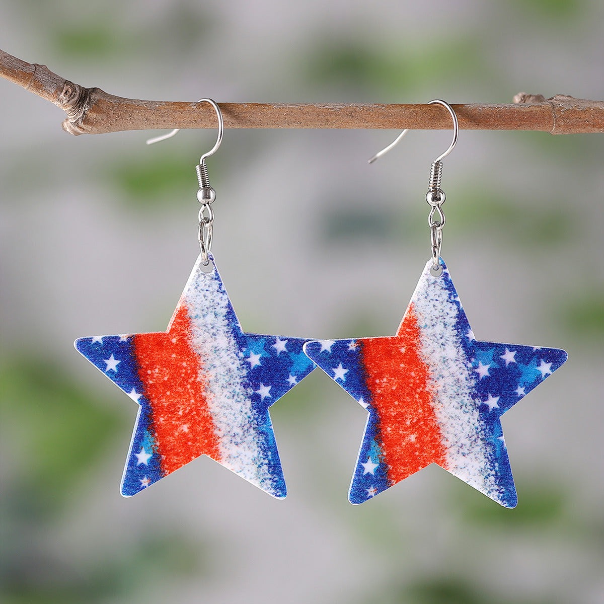 Wholesale of American Independence Day Droplet Wings, Flag Glasses, Acrylic Double Sided Earrings ACC-ES-ChuLian013